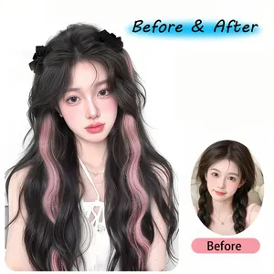 Fashionable Highlight Elf Ear 2Pcs Synthetic Wig Sweet Princess Head <b>Bow</b> <b>Clip</b>-on Curly Hair Ponytail Wig for Women - Product Image 2