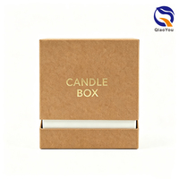 Kotak Magnetik Kaku dari Kertas Kraft Warna Cokelat Alami dengan Logo Hot Stamping Emas Kustom untuk Lilin