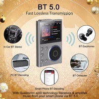 Lecteur MP3 BT 5.0 avec audio DSD sans perte, corps en alliage de zinc, radio FM, enregistreur vocal, lecteur de livres électroniques pour les études des étudiants
