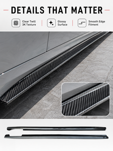 Extensions de jupes latérales style AC en fibre de carbone véritable pour <span class=keywords><strong>BMW</strong></span> Série <span class=keywords><strong>3</strong></span> G20 G28 F30 330i 340i M340i Berline Kit Carrosserie Twill 3K 2019+ - Product Image 4