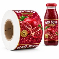 Étiquettes personnalisées en vinyle autocollant imperméable, imprimées en couleur, résistantes aux rayures UV, découpées sur mesure pour jus, lait, spiritueux