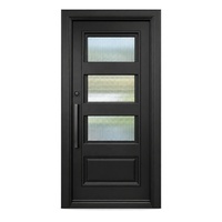Porte d'entrée principale moderne en alliage d'aluminium PSL OEM à simple battant latéral avec verre Low-E et joint d'étanchéité