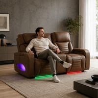 Canapé inclinable électrique Frank Luxury Eco Leather avec haut-parleur Bluetooth pour salle de cinéma maison