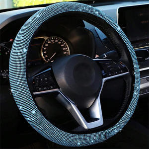 <span class=keywords><strong>Couvre</strong></span> <span class=keywords><strong>volant</strong></span> de voiture avec diamant, anneau intérieur élastique est universel en toutes saisons. - Product Image 5