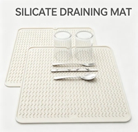 Tapis de drainage en silicone ondulé à séchage rapide de qualité supérieure, tapis de séchage flexible pour vaisselle, pour évier de cuisine, comptoir, tasses, couverts