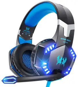Gaming Headset for PS5, PS4, PC, Xbox One, Surround Sound Over Ear Headphones with Mic LED Light