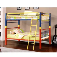 Colorful Double Bunk Bed, Steel Bedroom Wardrobe, H831