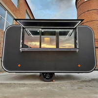 Remorque alimentaire mobile moderne et courbée, kiosque à café, remorque de restauration à essieu unique, camion de restauration de rue avec fenêtre de service