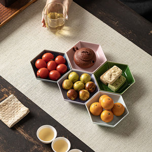 <b>Ceramic</b> Tea And Snack <b>Plate</b> Irregular Shape Porcelain Wedding Fruit Platter Home Use Creative Chinese Style - Product Image 1