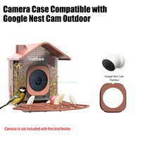 Comedero para Pájaros Redondeado para Exteriores con Carcasa para Cámara Compatible con Google Nest para Observación de Aves