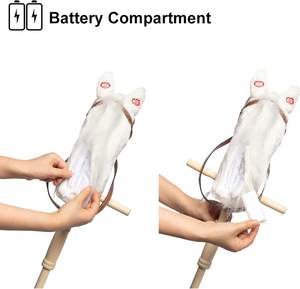 36-Inch Witte Stok Paard Pluche Handgemaakte Hobby Paard Houten Wielen Realistische Hink Galopperende Geluiden Rijden Speelgoed Voor Kinderen - Product Image 5