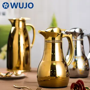 WUJO Qatar Dubai Saudi Afghanistan brass copper vacuum coffee flask thermo arabic tea pot