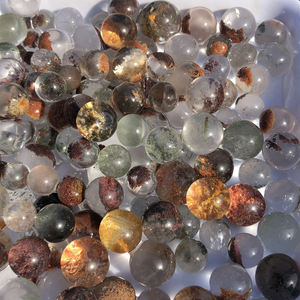 Al por mayor de la piedra preciosa natural de cristal esfera curación claro cuarzo Phantom/<span class=keywords><strong>fantasma</strong></span> bola de cristal - Product Image 2