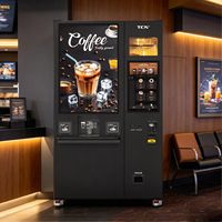 Distributeur automatique de café commercial TCN Y900, café fraîchement préparé en grains, avec double moulin, machine à glaçons et gestion à distance
