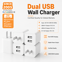 Chargeur mural double USB OEM 10,5 W, adaptateur prise US, double port, charge stable pour smartphone, tablette et appareils mobiles