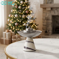 Brûleur d'encens carré en marbre blanc naturel HZX STONE pour usage religieux du Ramadan, style chinois, décoration parfumée pour la maison
