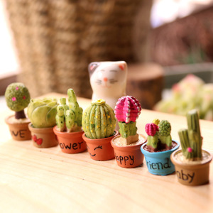 Miniature en résine : Cactus en pot, modèle de plante succulente, décoration de bureau - Product Image 3
