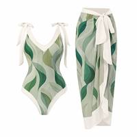 Fabricant de maillots de bain sur mesure écologiques, ligne de maillots de bain, bikini vintage, maillot de bain une pièce avec paréo de plage pour femmes