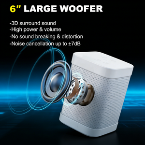 GENCE Altavoz Mini 5.0 con Iluminación LED RGB, Carcasa de Plástico, 2 Micrófonos Inalámbricos para Fiestas de Karaoke y Eventos al Aire Libre - Product Image 2