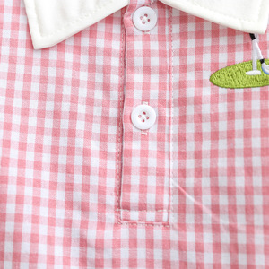 Vestito Estivo per Bambine in Cotone Morbido, Nuova Collezione, Elegante Abito a Collo Alto con Motivo a Quadri e Finiture in Pizzo - Product Image 5