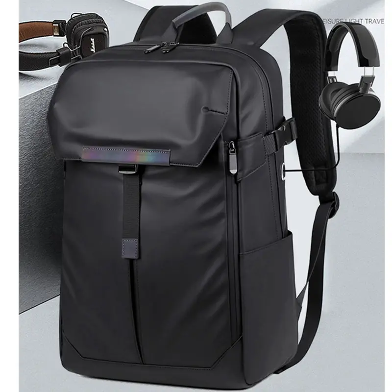 Pu Leather Travel Bag Sport Waterproof Men Laptop Backpack Black Business Laptop Backpacks Laptop Bag With Logo