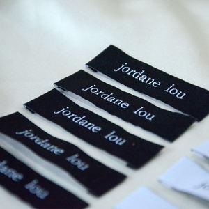 Etiqueta Tejida de Damasco de Alta Densidad Personalizada, Material de Algodón de Alta Calidad, Marca Ecológica, Ropa Privada, Trajes de Baño - Product Image 3