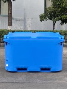 Gran caja de refrigeración aislada de 660L y 1000L, contenedor de transporte médico de mariscos, contenedor de pescado de alta resistencia, silla fría rotomoldeada con logotipo personalizado - Product Image 3