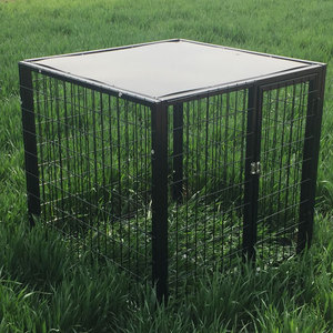Black Galvanized Steel <strong>Dog</strong> <strong>Kennel</strong> Larger Wire Mesh Pet Cage Carrier for Indoor Use <strong>Heat</strong> Treated Yard Fence for Larger <strong>Dogs</strong> - Product Image 2