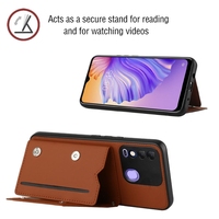 Coque de téléphone en gros pour Tecno Spark 8, effet peau, PU + TPU + PC