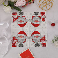 Serviettes en papier imprimées personnalisées pour Noël, nouvelle arrivée en gros, 2 plis, pliées en 1/4, jetables