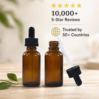 Flacon compte-gouttes en verre ambré 5ml, 10ml, 30ml, 50ml, 100ml, 120ml, vide, rechargeable, pour sérum, soins de la peau, emballage cosmétique, vente en gros, écologique