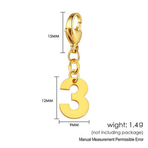 Dijes con forma de langosta y números, de aleación de zinc dorada, colgantes de moda unisex para zapatos, joyería, accesorio DIY, regalo - Product Image 5