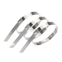 Attaches de câbles en acier inoxydable 304 de qualité industrielle, attaches métalliques non revêtues pour la gestion des câbles et la fixation des tuyaux