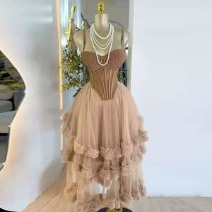 <span class=keywords><strong>Jupe</strong></span> <span class=keywords><strong>tutu</strong></span> <span class=keywords><strong>mi</strong></span>-<span class=keywords><strong>longue</strong></span> élégante à taille haute irrégulière de style européen américain pour femmes avec volants et perles en maille - Product Image 1