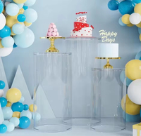 Support à gâteau élégant en acrylique transparent avec design paysager pour centre de table de dessert, utilisation domestique et en cuisine