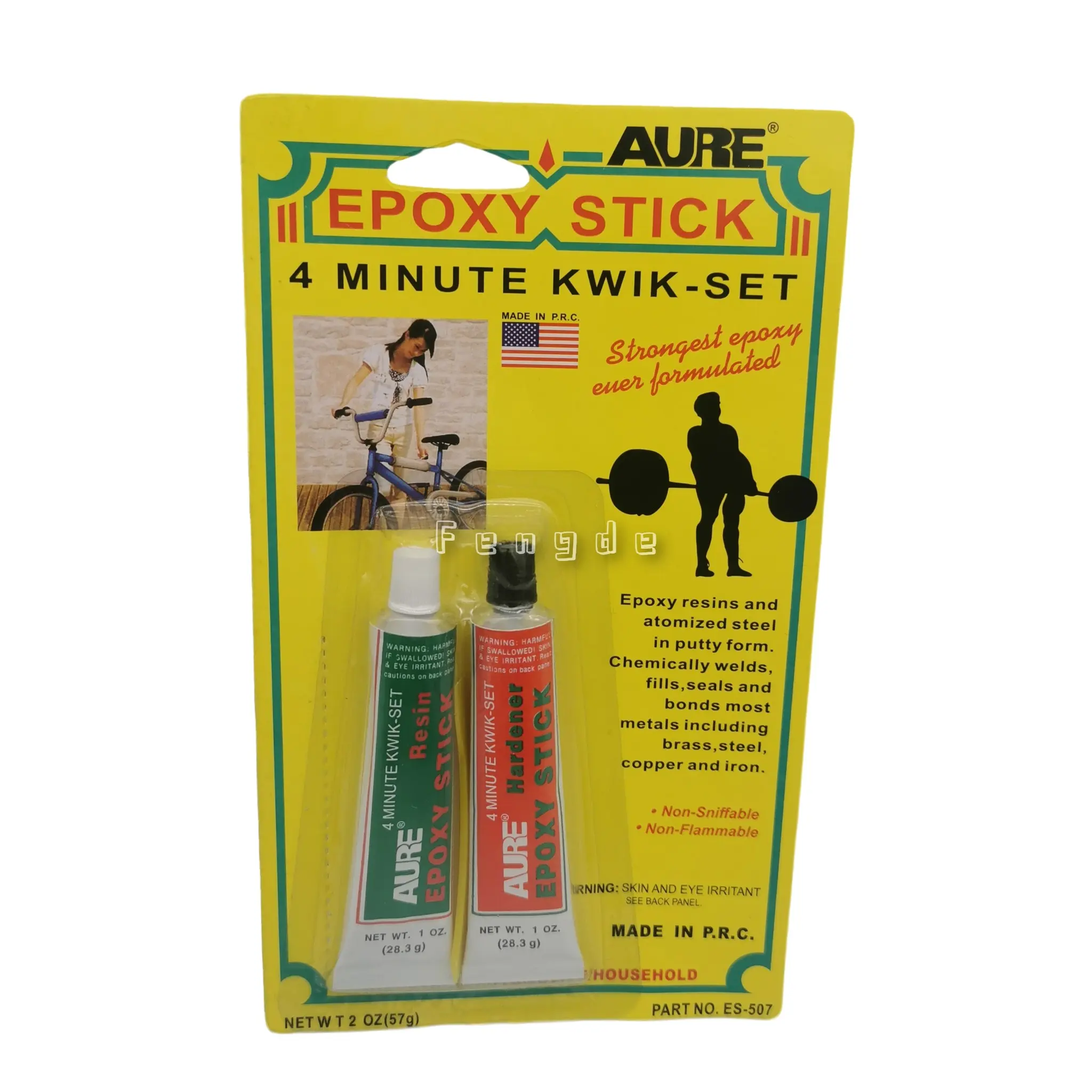 AURE AB Glue GUM Multi-Purpose Two Component Yellow Blister Pack Transparent Ab Glue