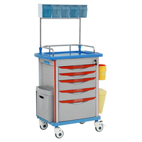 SAIKANG Chariot de service hospitalier en plastique ABS professionnel Chariot médical multifonction pour médicaments d'urgence avec SKR054-AT à tiroirs