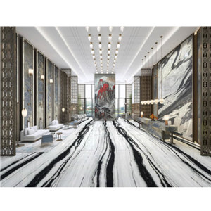 Dalles de marbre texturé blanc et <span class=keywords><strong>noir</strong></span> Panda pour la décoration de hall d'hôtel, revêtement mural, comptoir, crédence, table et escalier - Product Image 1