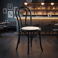Chaise de salle à manger américaine en bois massif avec dossier en rotin, fauteuil moderne vintage élégant pour la maison, le bureau et l'hôtel