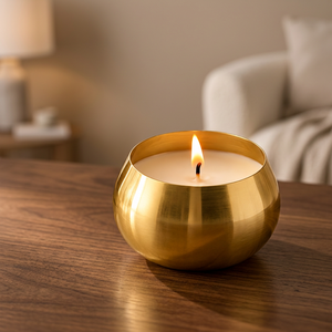 BuildtoSuit <b>Small</b> Metal Bowl <b>Candle</b> Soy Wax Handmade Modern Environment-Friendly Decorative Gold <b>Candle</b> 100g 7.5 X 4 cm - Product Image 2