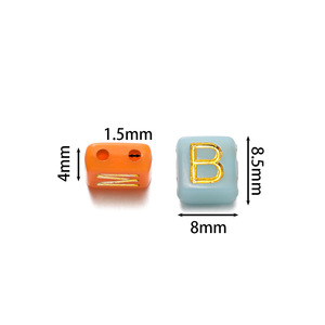 Acrylic Letter <b>Beads</b> 8mm Double Hole Rectangle Loose <b>Beads</b> For Bracelet Making DIY Jewelry Accessories Wholesale - Product Image 2