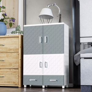 Organizador de armario de plástico de 3 capas para bebé con cajones de almacenamiento, puertas para el hogar, dormitorio, estilo antiguo, cajones de almacenamiento de ropa para niños - Product Image 5