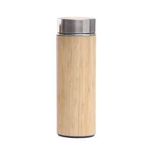 Tùy Chỉnh Nắp Tre 12/15/17Oz Đôi Tường Thép Không Gỉ 304 Cà Phê Cốc Cốc Chân Không Phích Tre Chai Nước Với Xử Lý - Product Image 3