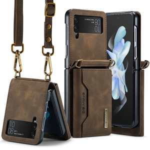 สายคล้องคอหนังพับสําหรับ<span class=keywords><strong>Samsung</strong></span> <span class=keywords><strong>Galaxy</strong></span> <span class=keywords><strong>Z</strong></span> <span class=keywords><strong>Flip</strong></span> 5 4 3 ที่ถอดออกได้ <span class=keywords><strong>2</strong></span> ใน 1 กระเป๋าสตางค์กลับกระเป๋า - Product Image 6