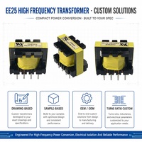 Échantillon Gratuit Personnalisé Transformateur à Noyau de Ferrite Horizontal EE25 Transformateur Flyback Haute Tension SMPS pour Alimentation Électrique