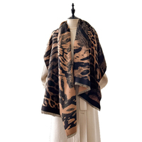 Nouvelle écharpe de style européen et américain-châle automne/hiver, imprimé léopard rétro, vêtements d'extérieur chauds, cache-cou élégant pour femmes