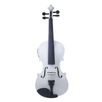 HUASHENG Violon électrique blanc à haute brillance OEM ODM Instrument de musique à cordes Violon 4/4 pour débutant professionnel