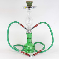Chicha arabe en métal givré de taille moyenne à double/quatre tuyaux, ensemble complet pour bar à chicha