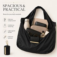 Sac fourre-tout en cuir PU imperméable, pliable en porte-clés, se transforme en grand sac en quelques secondes, capacité de 15 kg, lavable