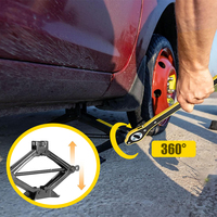 Jeu de clés à cliquet croisées en acier avec longue poignée et adaptateur Outil de réparation automobile à économie de main-d 'œuvre pour cric à ciseaux OEM personnalisable